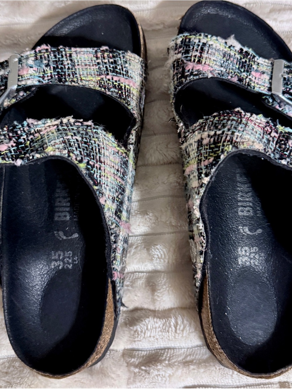 Birkenstock Arizona Woven Multi-Color Slide Sandals - Women's Comfort Slides